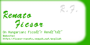 renato ficsor business card